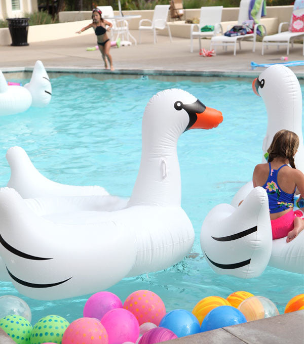 Swan Pool Float Swim Birthday Party