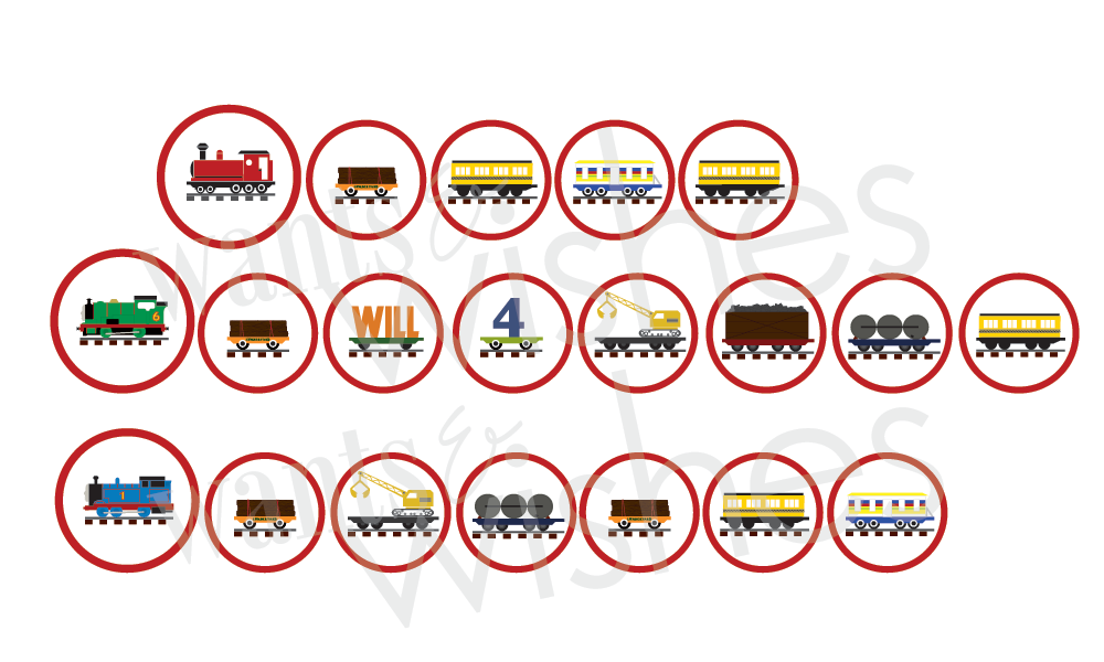 Printable Thomas and Friends Cupcake Toppers- build your own cupcake train toppers