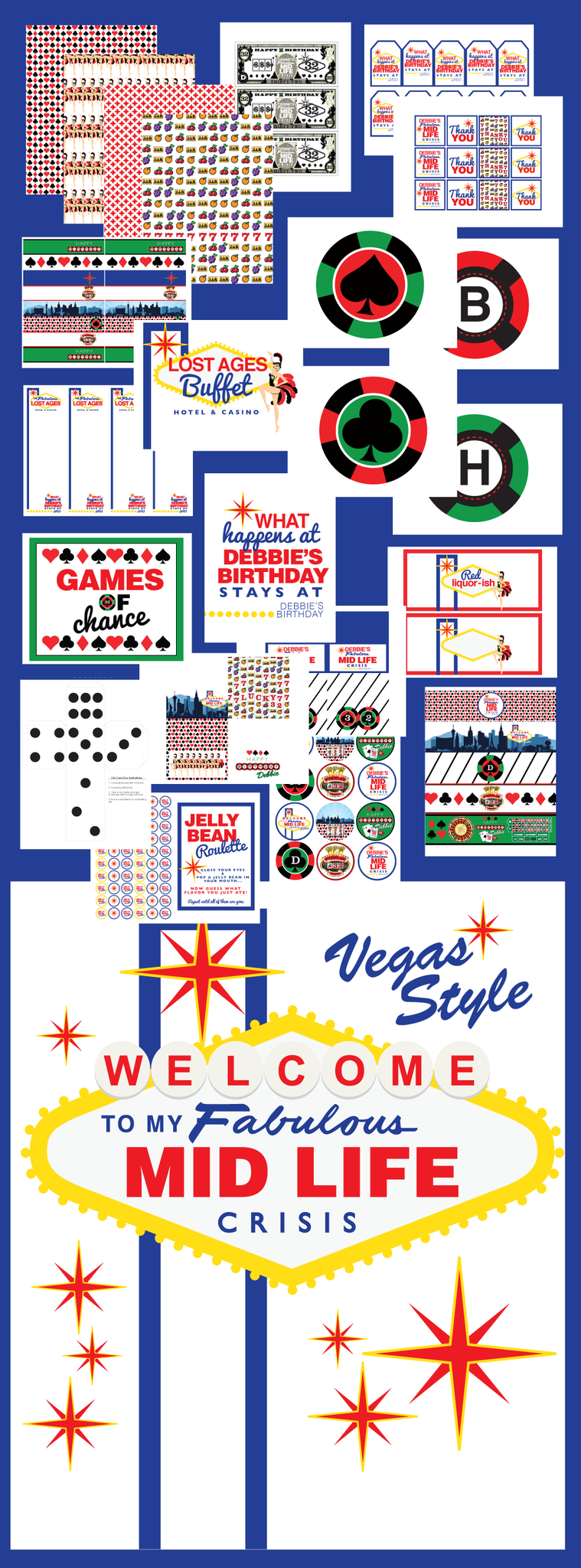 Vegas Midlife Crisis printable Party collection by wants and wishes