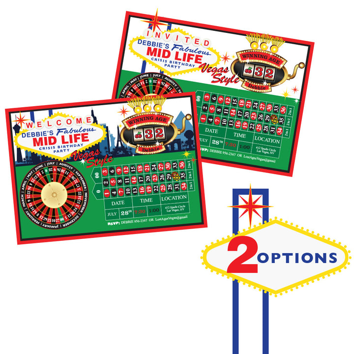 Vegas Midlife Crisis printable - Invitation by wants and wishes